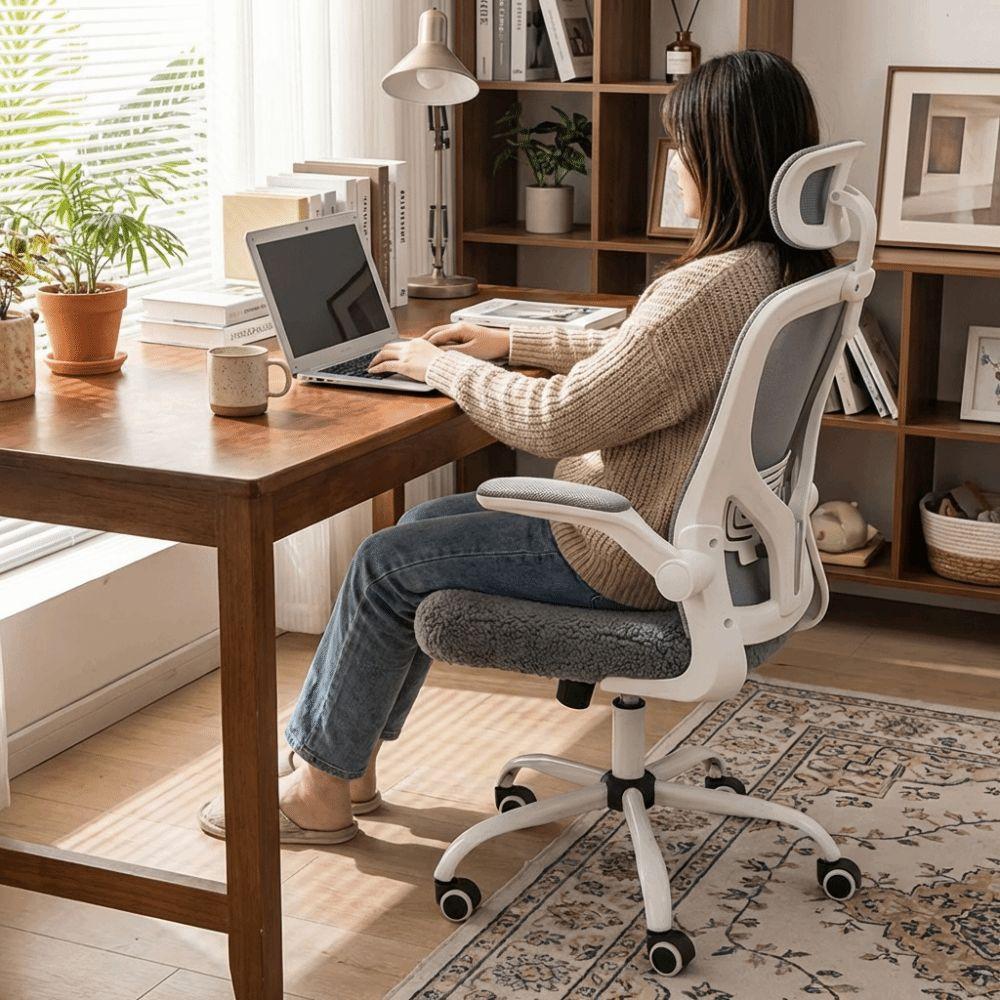 Washable Computer Chair Seat Cozy Plush Chair Seat Protector Armchair Seat Cover  Winter Use
