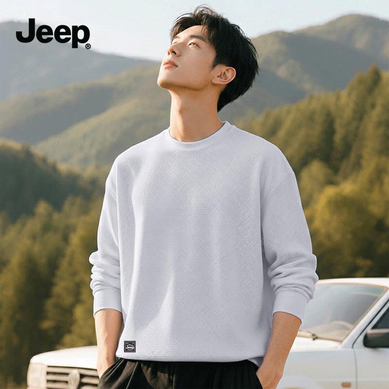 JEEP Men's 2026 Spring Waffle Knit Long-Sleeve T-Shirt