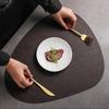 Trendy Irregular PU Leather Placemat And Coaster Waterproof And Oil-Proof Table Mats Western Restaurant Heat-Insulating Mats