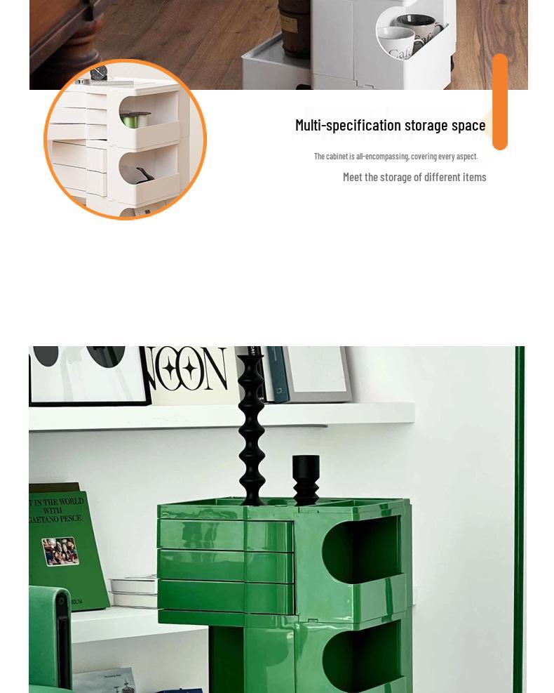 Nordic Rotating Multi-Layer Storage Cabinet: Versatile Makeup, Bedside, or Snack Organizer
