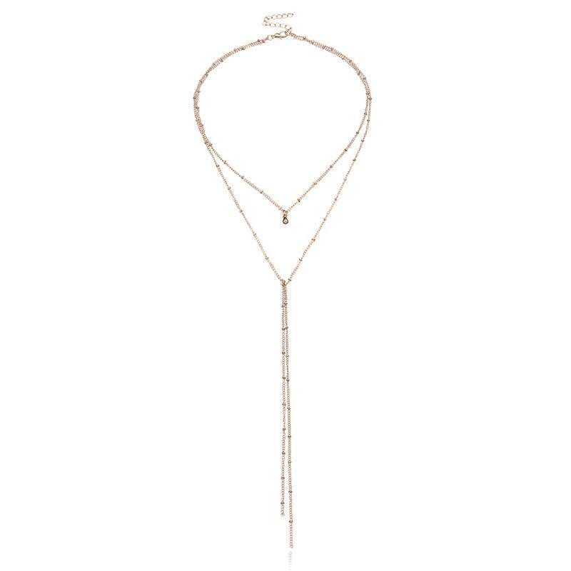 European and American Cross-Border Jewelry New Fashion Bell Pendant Necklace Women Personality Exaggerated Multi-Layer Tassel Long Necklace Gold