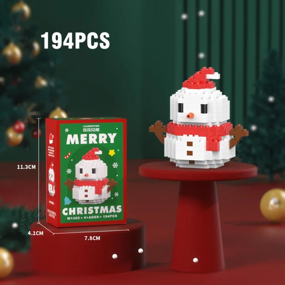Regali di Natale Serie Micro Blocchi da Costruzione Babbo Natale Renna Puzzle Mattoncini da Assemblare Decorazione da Tavolo Giocattoli Bambini