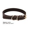 Collar Metal Buckle Adjustable Faux Leather Dog Collar for Outdoor