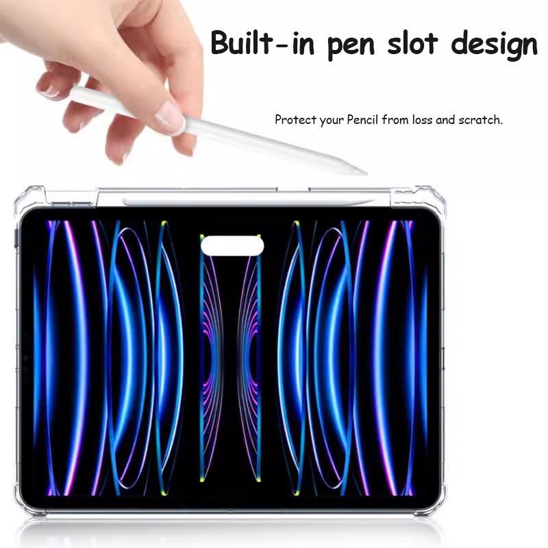 Soft Silicone TPU Case For Xiaomi Pad 6 Pro Pad 5 5 Pro 11 Inch Stand With Pencil Holder Transparent Protective Case