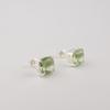 Green Amethyst Gemstone 925 Sterling Silver Jewelry Handmade Studs, Light-Weight Earring 1" For Her EE-181-12