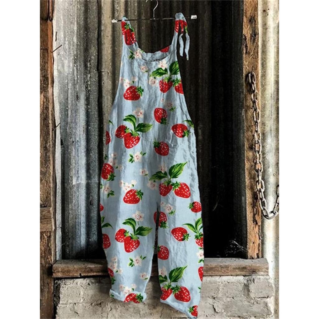 VIONA Heiße Damen Sommer Mode Einteiler Latzhose Einfach Bequem Haus Weite Hosen 3D Hahn Gedruckte Arbeitshosen