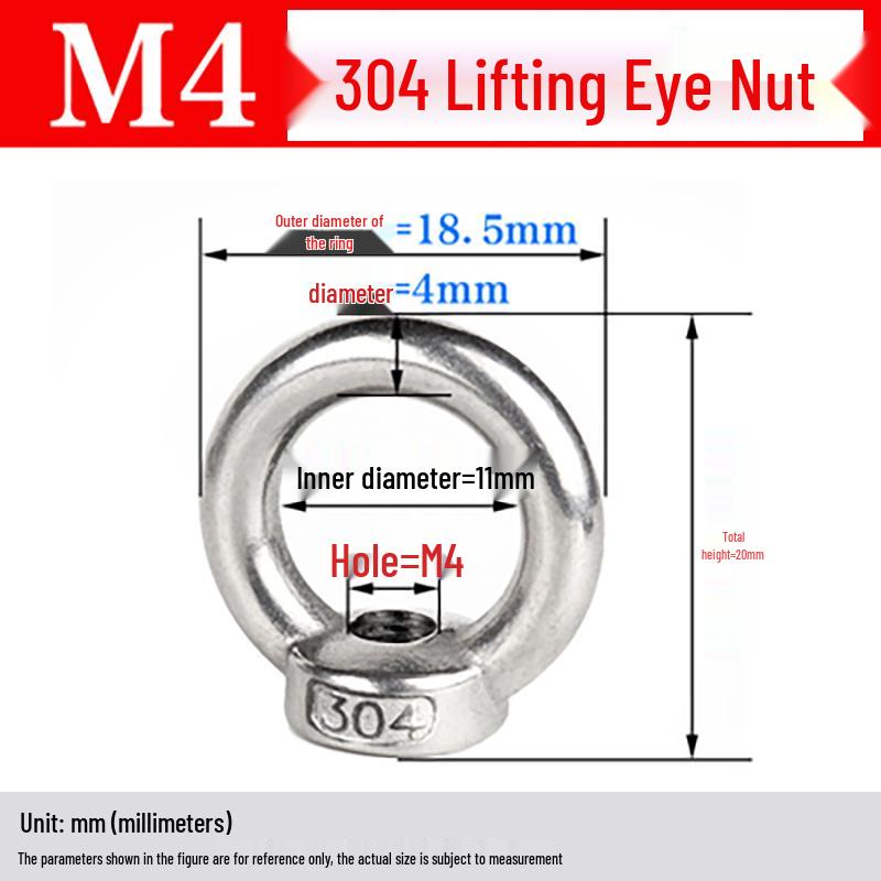 Stainless Steel Lifting Eye Nut (304/316) Round Lug Ring Cap Nut