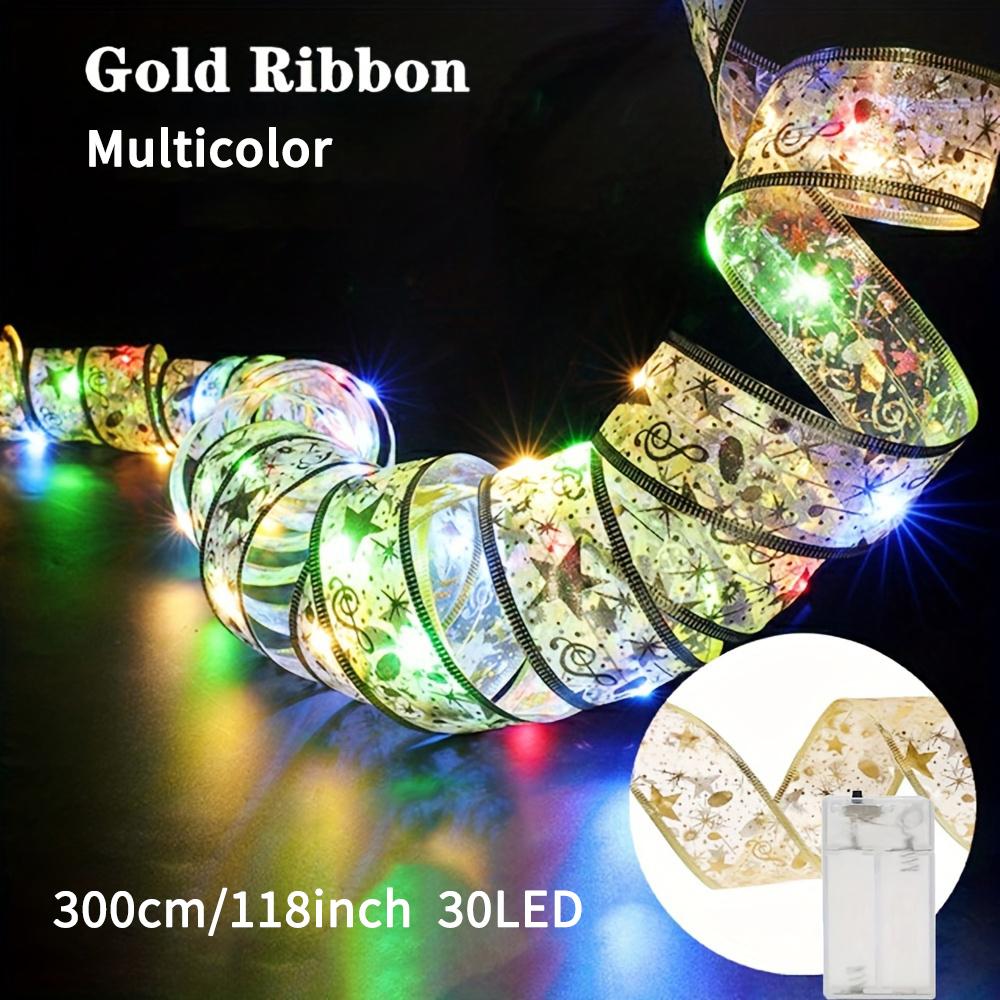 Christmas Tree Decoration Ribbon String Light Mesh Tulle Roll Fabric Pendant Merry Christmas Decor Home Xmas Gifts DIY New Year