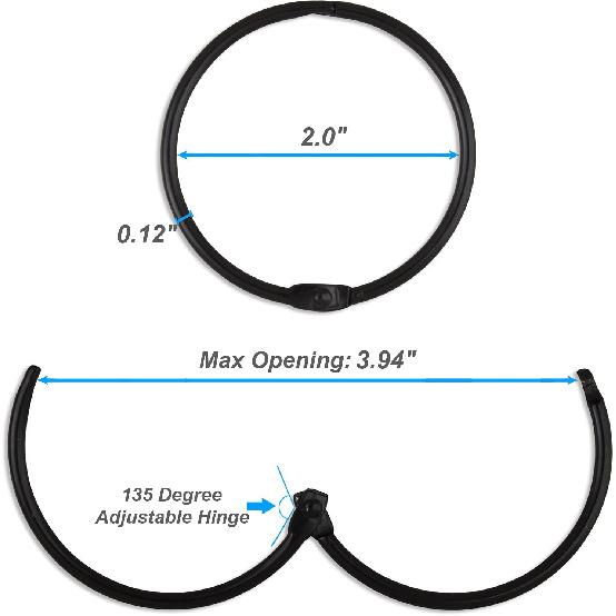 24 Pack Shower Curtain Rings, Rustproof Decorative Metal Round Shower Curtain Hooks for Bathroom Shower Rod (Black)