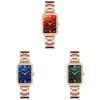 Moderne Damen-Quadratuhr mit japanischem Quarzwerk und Metallarmband für das Büro und als Geschenk
