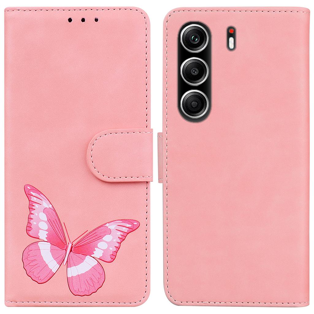 For TECNO Camon 40 Pro 5G/4G Stand Case PU Leather Phone Cover Butterfly Printed