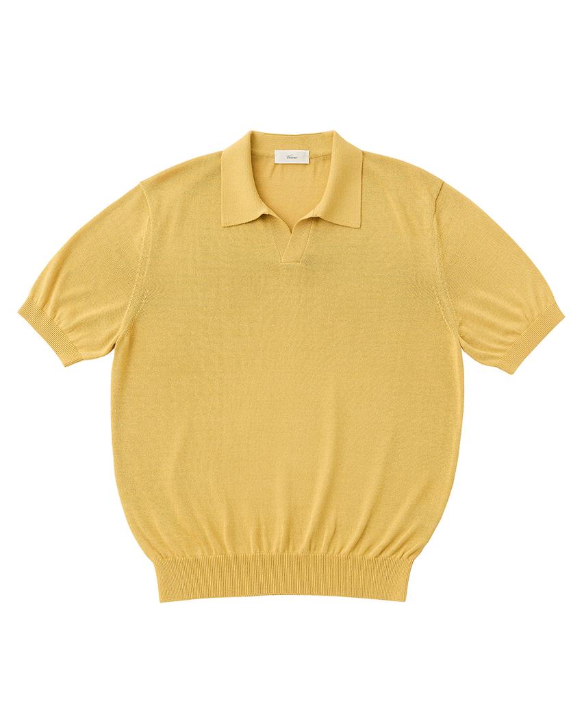 VERNO 26Ssll Open Collar Knit Yellow