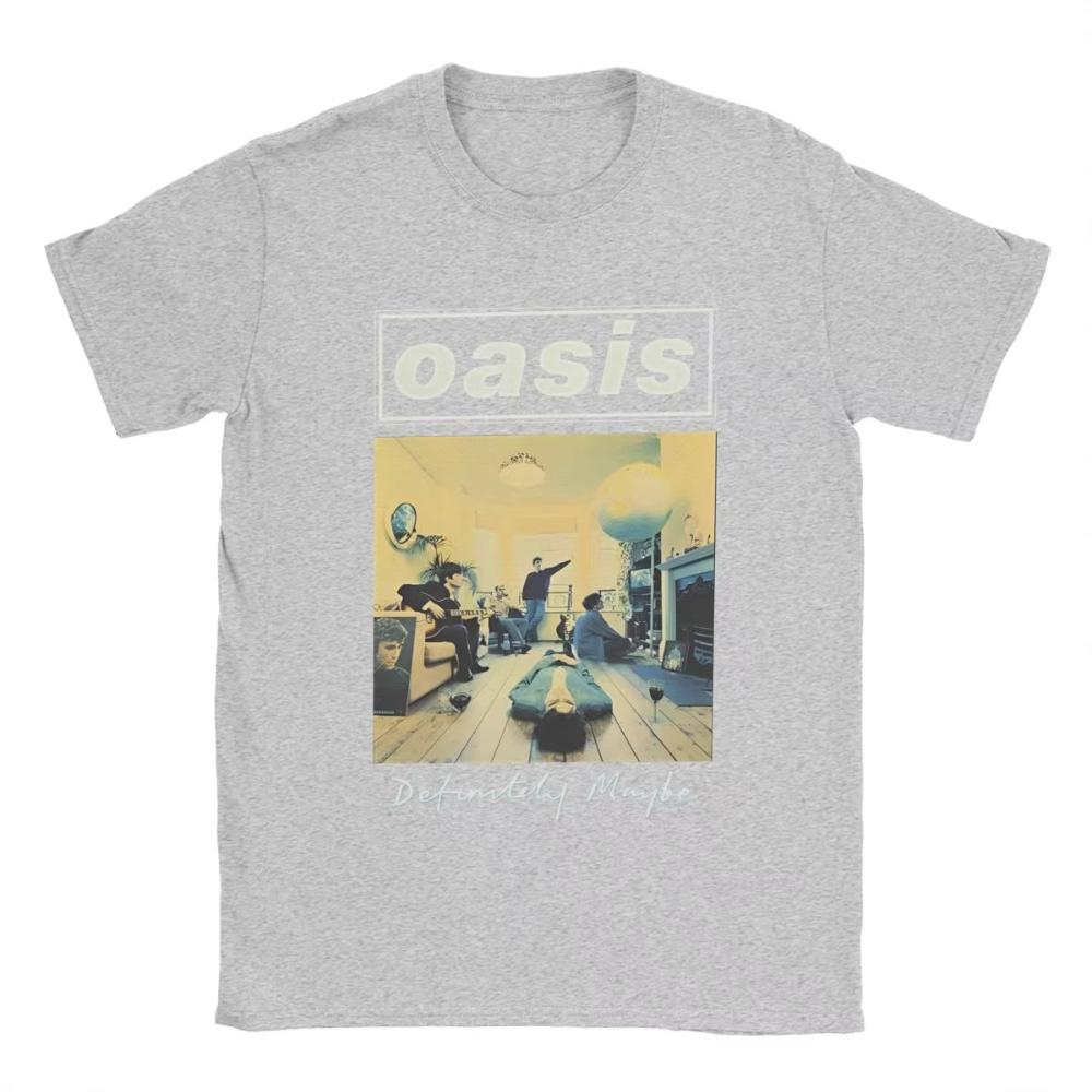 Casual O-Oasis Rock 90's Band T-Shirt Men Women Round Neck Cotton T Shirt British Music Albums Short Sleeve Tees 3XL Merchandise