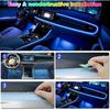 6 In 1 Car Led Strip Lights With App Control, RGB Colors Interior Car Lights, Ambient Led Lighting Kit, 4 Light Flashing Modes, USB Neon Accessories