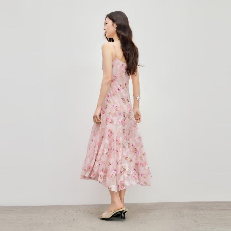Qiusui Yiren Summer Floral Strappy A-Line Dress
