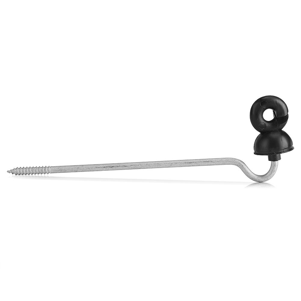 50Pcs Black Field Guardian Wood Post Screw In Fencing Ring Insulator
