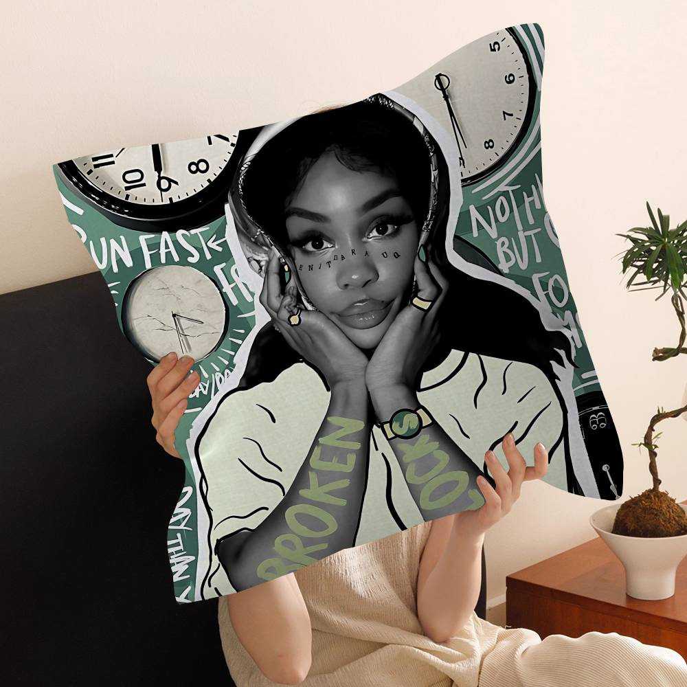 Popular Female Star Pop Singer Sza Cushion Cover Polyester Sofa Cushions Decorative Throw Pillows Home Decoration Pillowcover