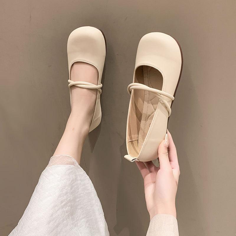 Evening Breeze Gentle Soft Sole Mary Jane Single Shoes Summer New Retro Shallow Mouth Versatile Lazy Bean Shoes