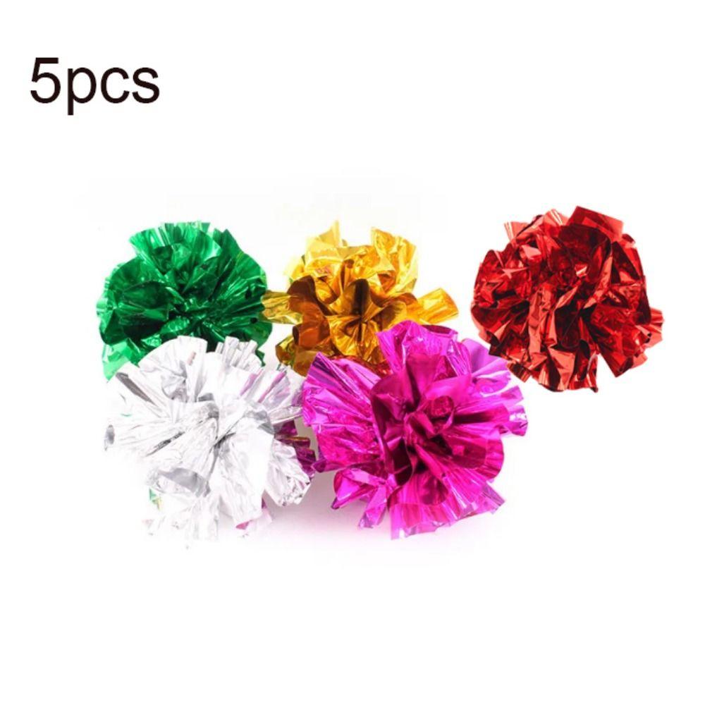 

5pcs Random Color Cat Rattle Paper Ball Bite Resistant Cat Scratch Ball Toy Relieve Boredom random color