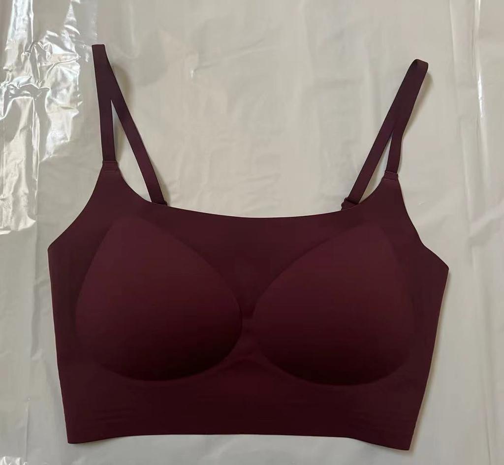 Seamless Fixed Cup Gathered and Brushed Liquid Foundation Small and Comfortable Invisible Beautiful Back Underwear Big Breasts