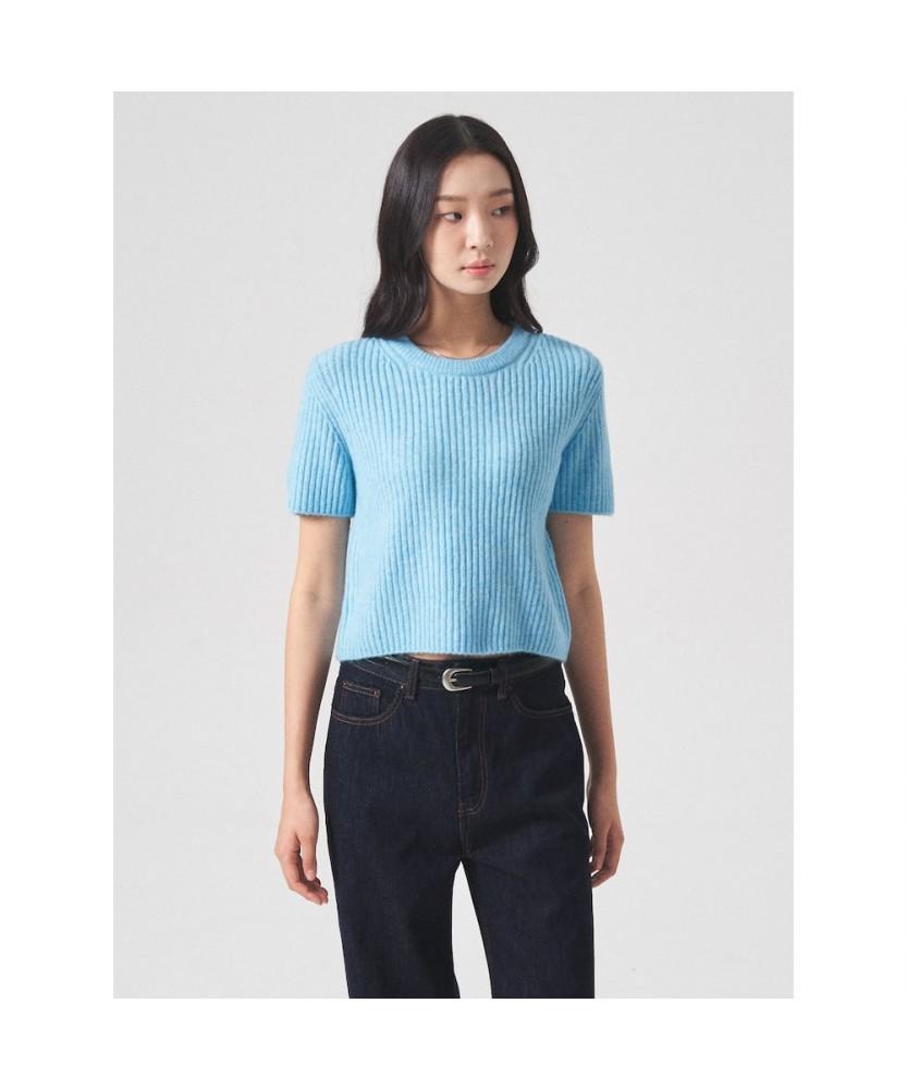 8Seconds Ribbed Round Neck Half Sleeve Pullover Sky Blue Sky Blue/S