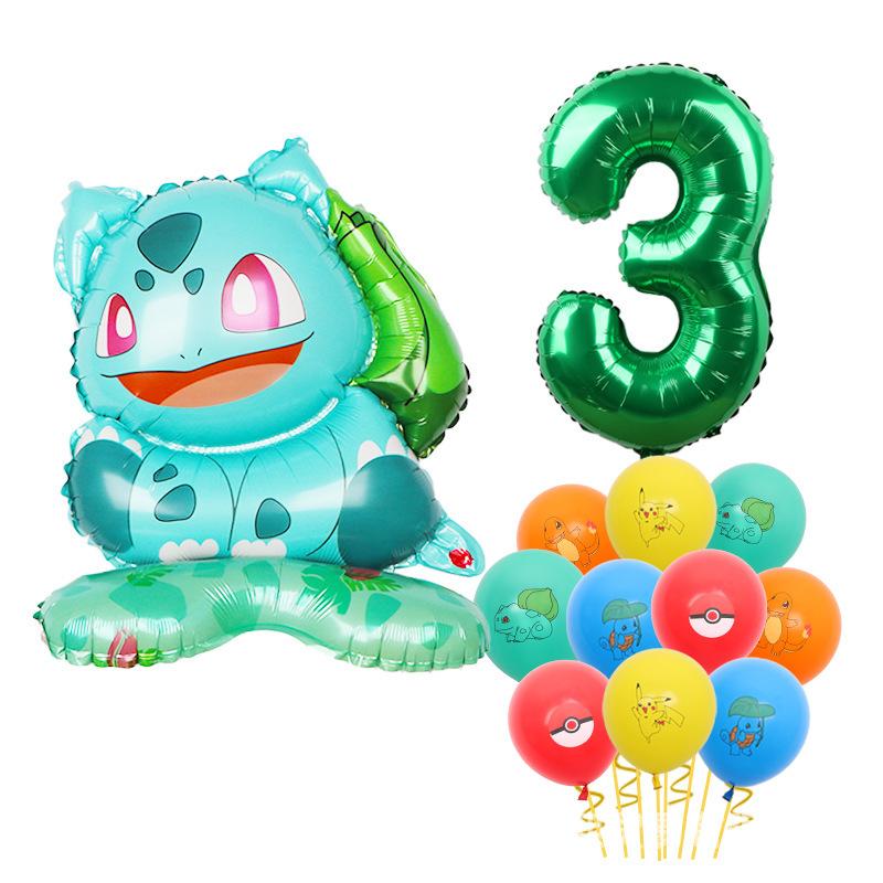 Standing Pokémon Pikachu Squirtle Child Elf Birthday Aluminum Film Printing Latex Balloon Gift