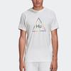 adidas Originals Trefoil Solid Letter Logo Crew Neck Tee Men Tops White FR9073