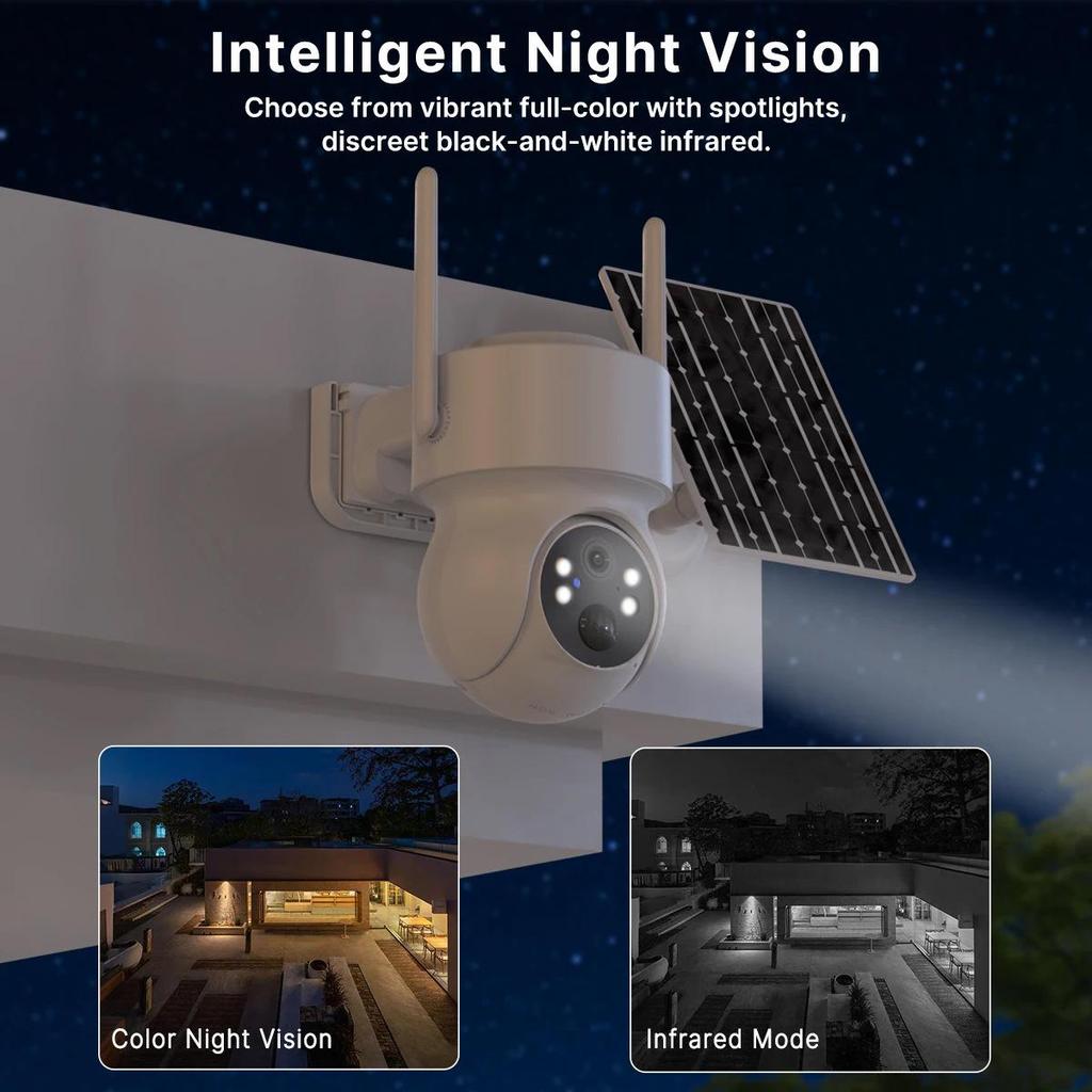 iCSee Solar-Powered Wireless 4MP HD Home Camera with Low Power Consumption
