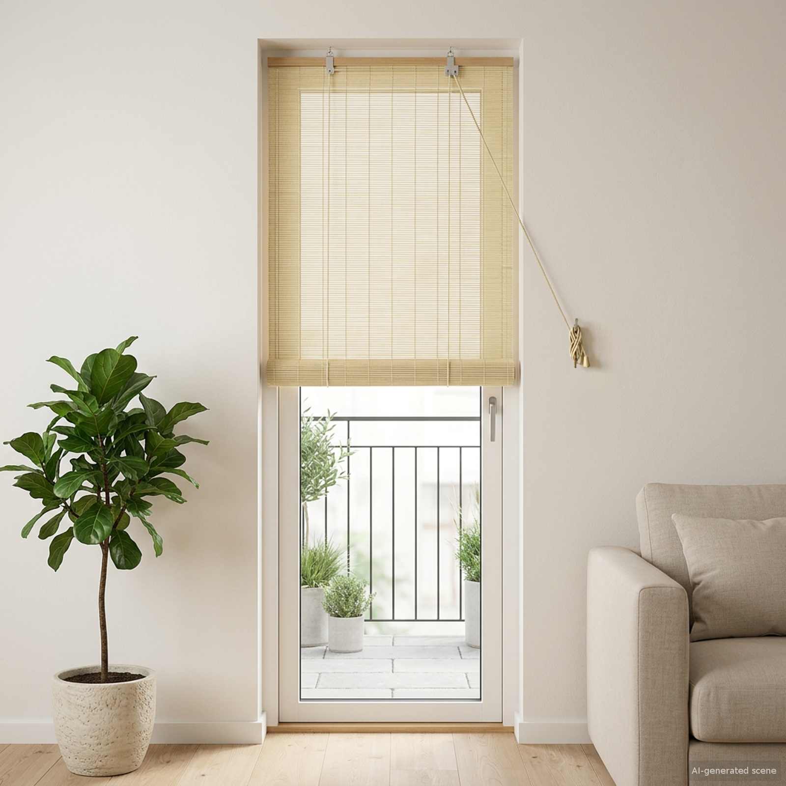 Natürliche Bambus-Rollos 40 x 220 cm