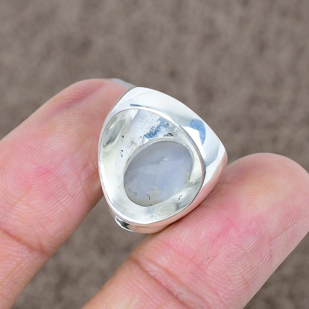 Moonstone Genstone Handmade 925 Sterling Silver Jewelry Ring Size 6 KKG-502