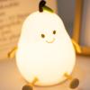 Cute Puppy/Pear Shape Patting Small Night Lamp Silicone Touch Sense Night Light Kids Sleep Light Desktop Decorations