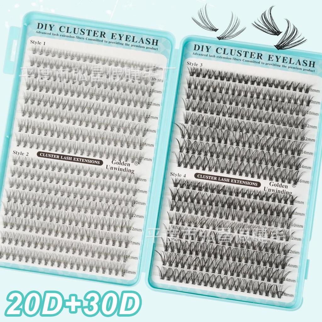 D Curl Cluster Lashes Book: 20D/30D/60D/80D Large Capacity False Eyelashes
