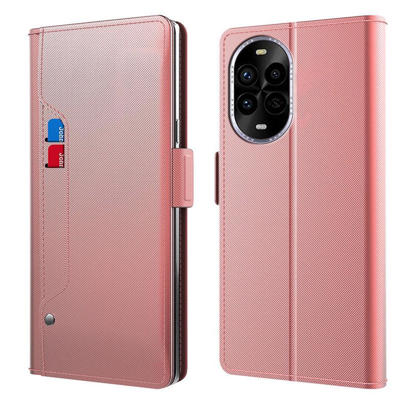

Для Huawei Honor Nova 13 Pro Магнитный откидной кожаный чехол для телефона с подставкой для Nova 12 11 Ultra 10 9 Pro Y72 Y91 Зеркальный чехол-книжка с отделением для карт и кошельком Nova Y91 4G розового золота