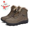 Men S Winter Leather Boots Warm Plush Lined Snow Footwear Waterproof Non Slip Ankle Length Lace Up Outdoor Hiking Shoes Size 39 To 48