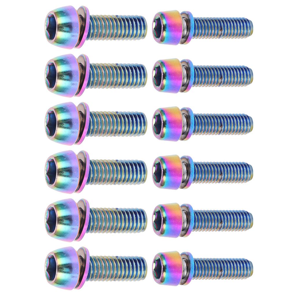 6Pcs/Set Stem Bolts M5x18mm Bicycle Handlebar Stem Screw With Washer MTB Road Bike Stem Riser Screw
