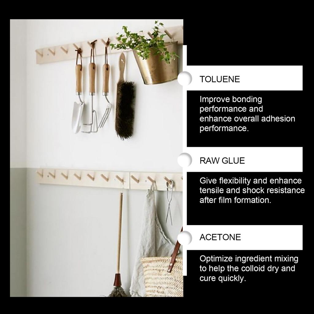 No Drill Adhesive Heavy Duty Instant Hold Gap Filling for Wood, Ceramic, Metal, Mirror Fast Cure Strong Bonding Glue Home Repair