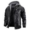 Herren Europäische & Amerikanische PU Leder Kapuzenjacke - Winter Warmer Mantel, Europäische Größe