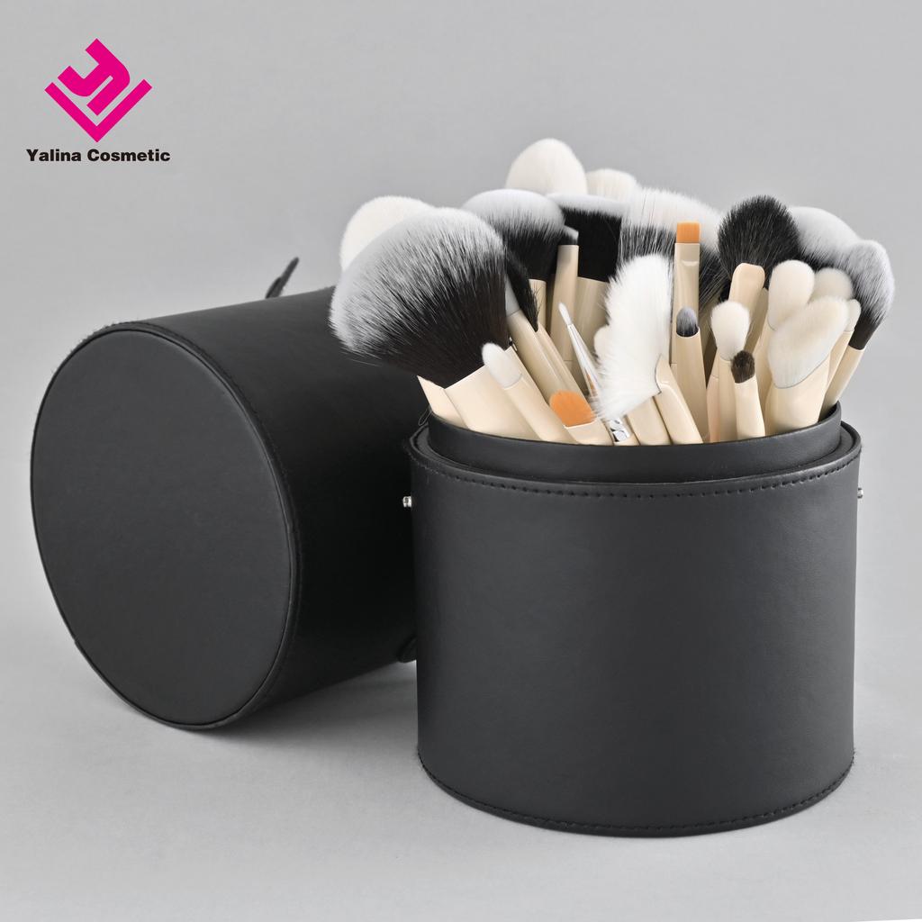 Private Label 42-teiliges Premium Synthetik Foundation Puder Concealer Lidschatten Rouge Make-up Pinsel mit schwarzem Koffer
