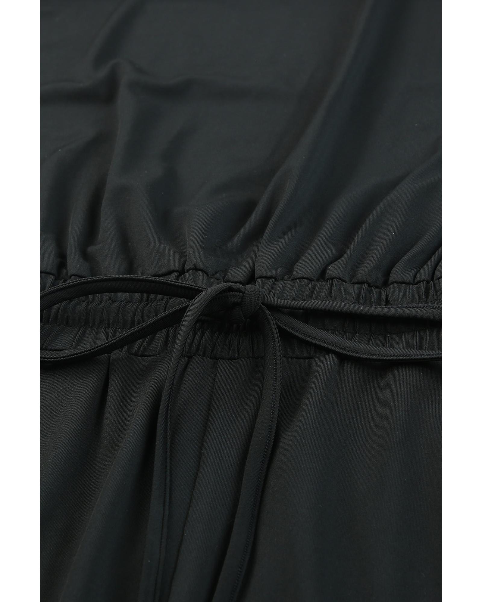 

Azura Exchange Tapered Jumpsuit with Tie Waist L чорний