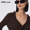 Jinyujie Women's V-Neck Slim-Fit Knit Cardigan