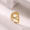 Irregular Geometric Adjustable Rings For Women Gold Color Stainless Steel Waterproof Dolphin Fish Anillos Heart Dainty Jewelry