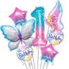 Butterfly Starry Sky Digital Balloon Set Children Baby Birthday Party Decoration Gradual Change Star Decoration Arrangement