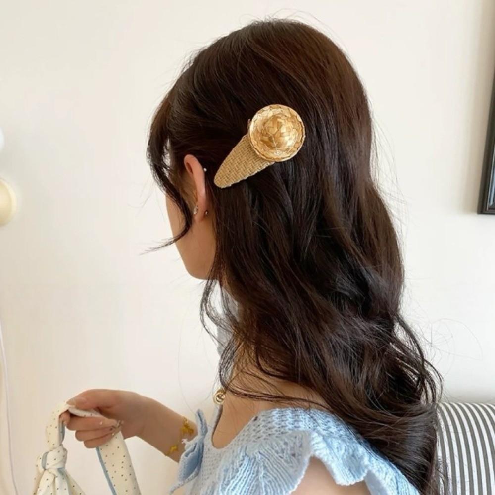 Korean Style Starfish Hair Clip Summer Weaving Style Barrette Straw Hat Hairpin Hair Accessories