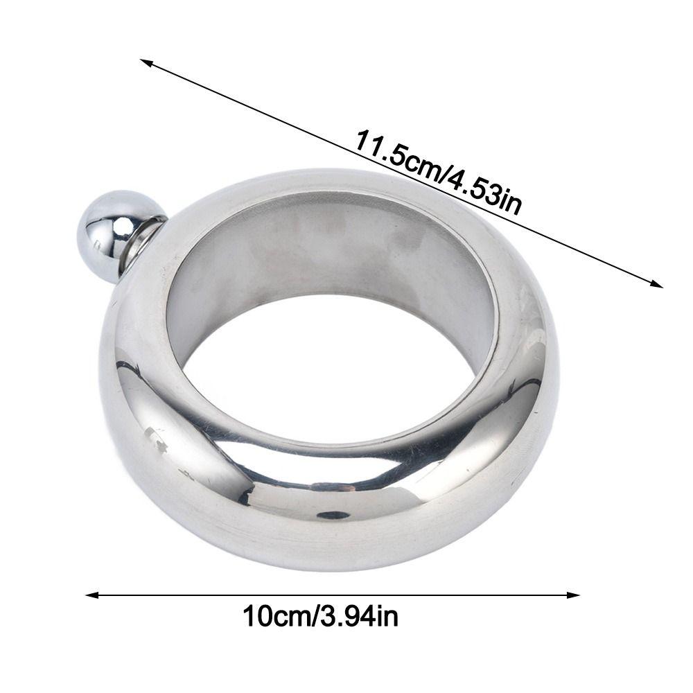 Mirror Polished Hip Flask Silver Stainless Steel Liquor Flask Glitter Bracelet Flask Gift