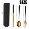 Silver/Gold Color Forks and Spoon Chopsticks Set Stainless Steel Travel Flatware  Picnic