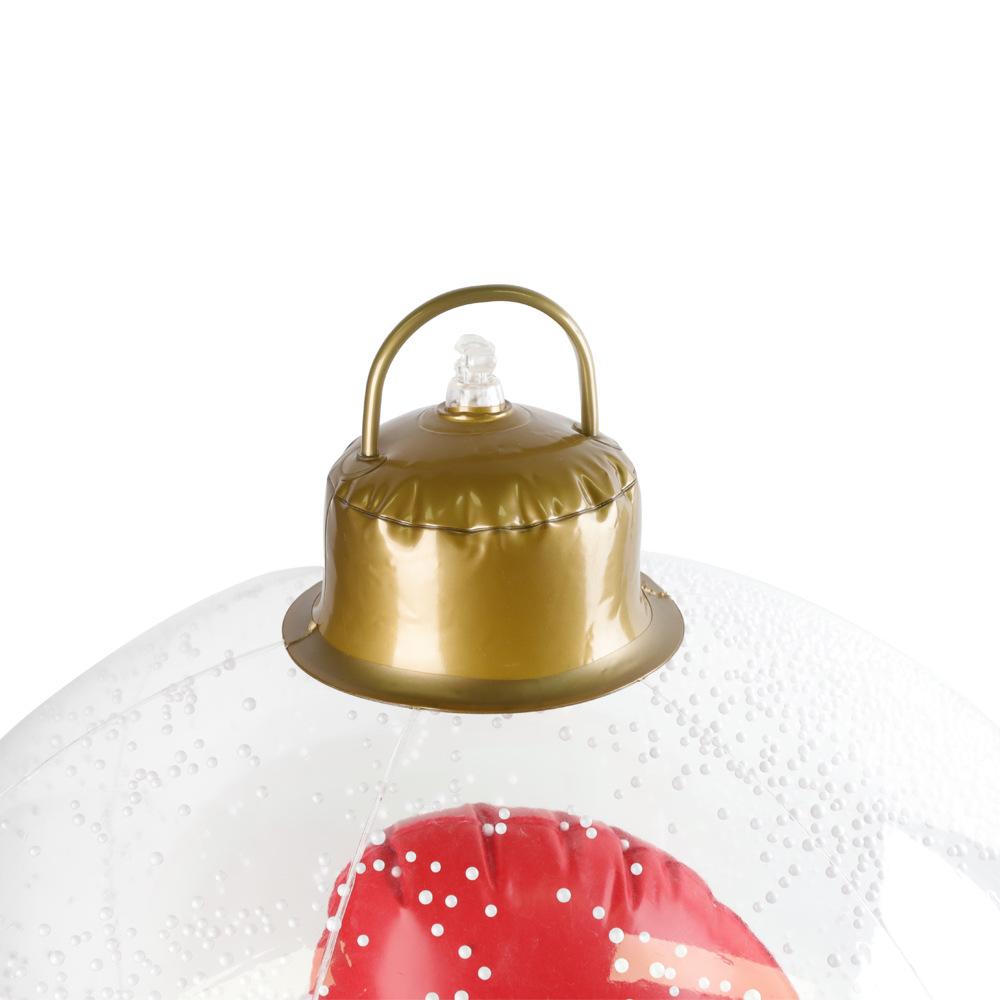 60cm PVC Inflatable Christmas Ball Giant Inflatable Christmas Balls with Lights Remote Control Xmas Decoration Yard Party Decor