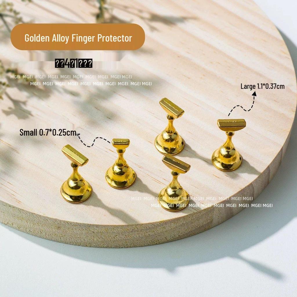 Non-Magnetic Nail Art Finger Cots: Cat Eye Acrylic Practice Base & Wearable Nail Pattern Stand
