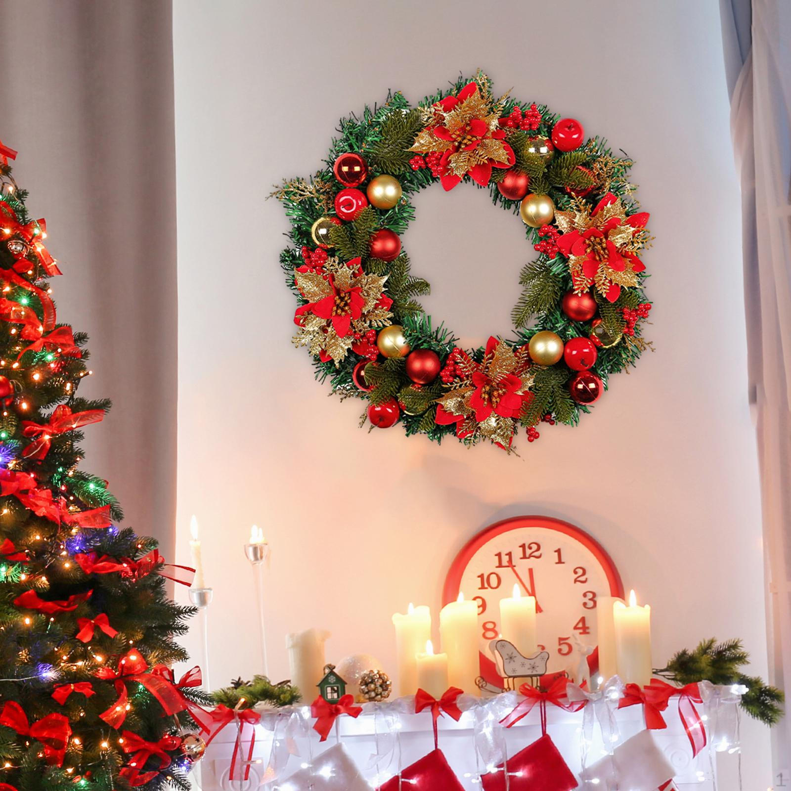 

40 см рождественский венок для украшения центра стола на год и Small Flowers