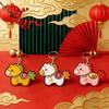 Access Control Card Holder Horse Keychain Leather Zodiac Pony Bag Hanging  Year of The Horse
