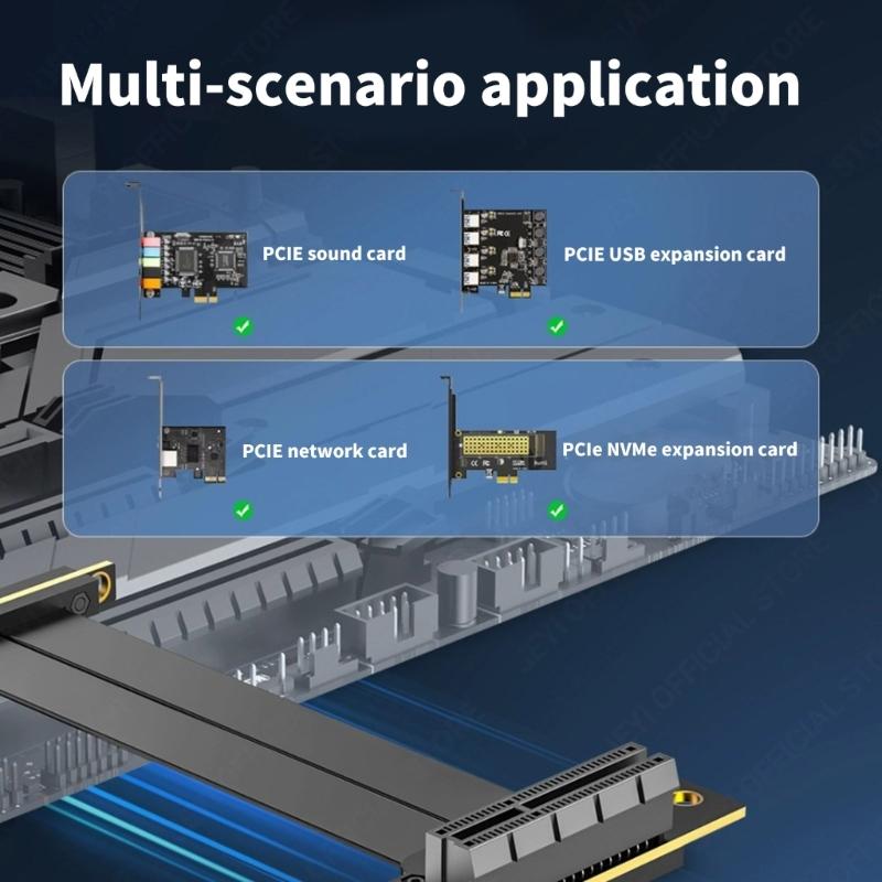 PCIe4.0 4X Expansion Cable Supporting NVMe M.2 SSDs GPU and Networking Cards Featuring AntiInterference Shielding
